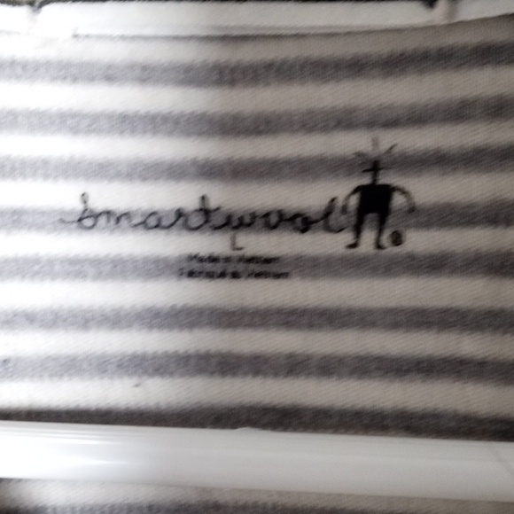 Smartwool Women's Gray and White Striped Zip-Neck Sweater - Picture 2 of 6